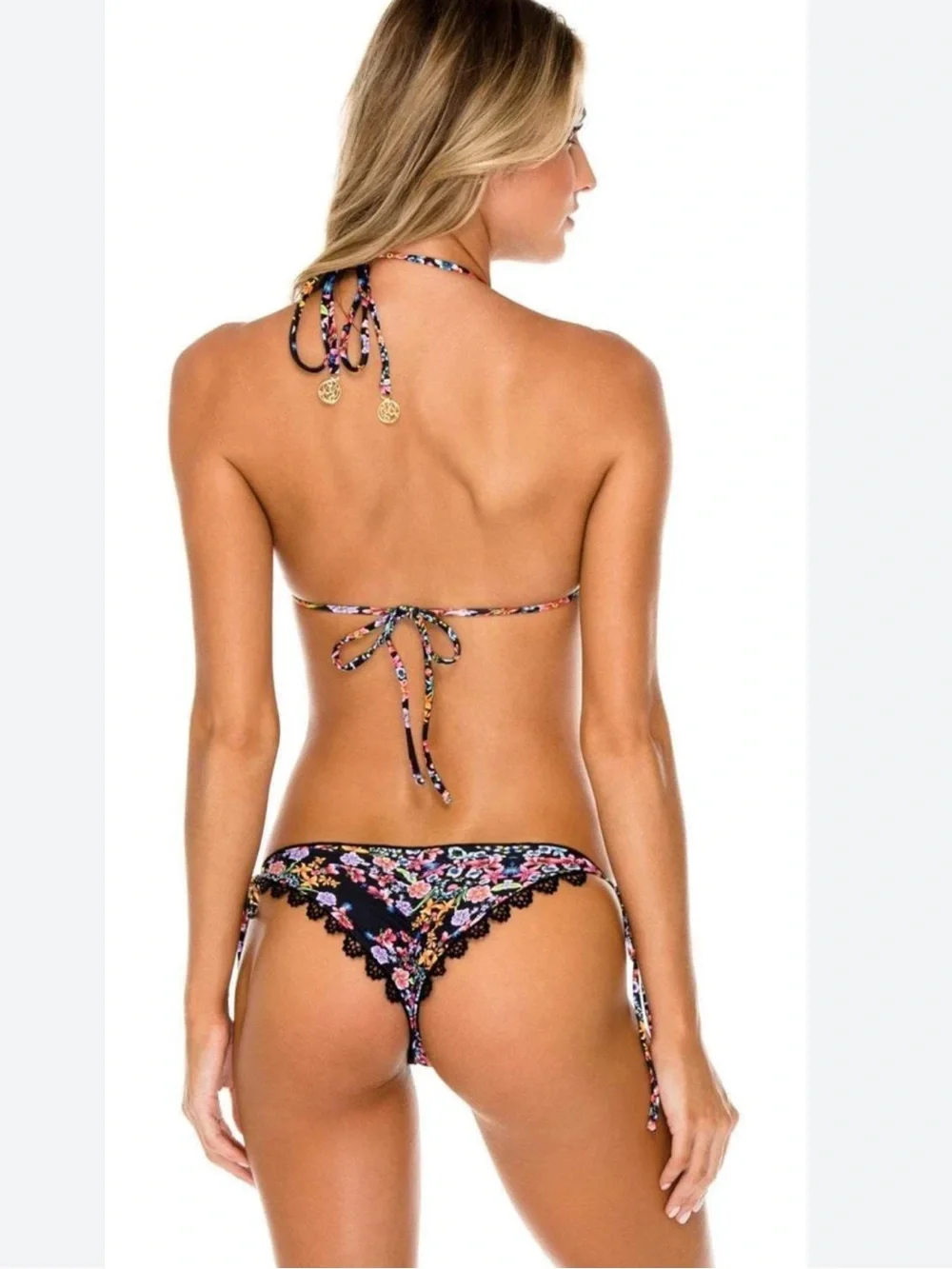 LULI FAMA NOCHES DE SEVILLA TRIANGLE BIKINI TOP AND BOTTOMS SIZE M - Picture 2 of 14